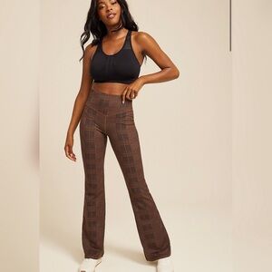 Maurice's Brown Plaid Flare Super High Rise Luxe Legging 🤎